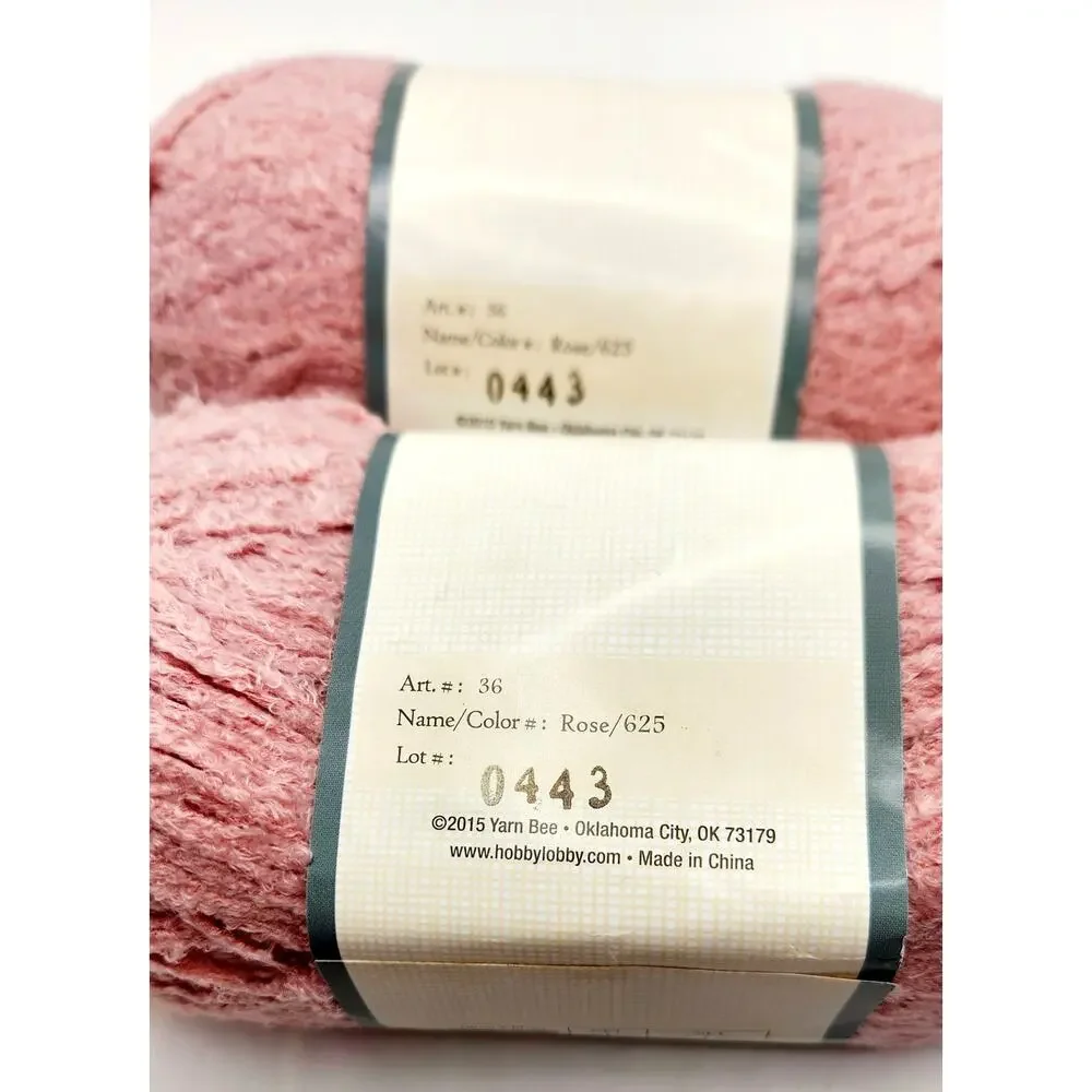 Yarn Bee Fur-Ever Style Yarn Rose Pink Lot of 3 100% Nylon 219 Yds Each